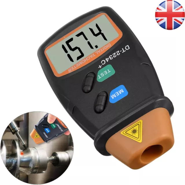 DT2234C Digital Laser Rev Counter Meter Non-contact Tachometer Rev Counter Tool