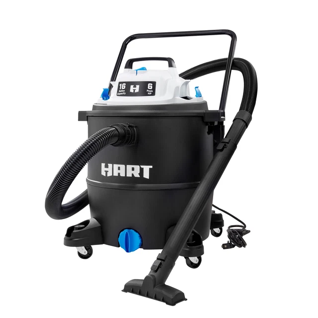 New HART 16 Gallon 6 Peak HP Poly Wet/Dry Vacuum, VOC1612PF 3701 Ship From USA