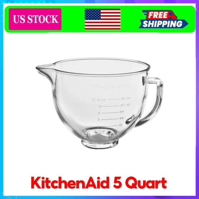 KitchenAid 5 Quart Tilt-Head Glass Bowl with Measurement Markings -  KSM5NLGB