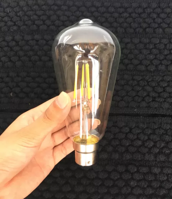 Vintage Edison LED Filament Glass Bulb Xmas Decor Light Lamp B22 Bayonet 4W Pear