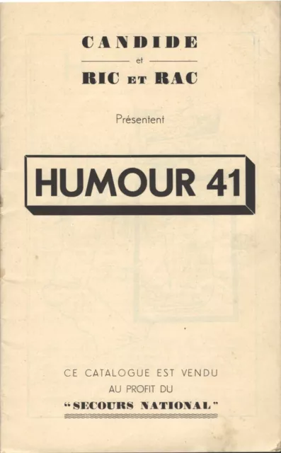 HUMOUR 41 par Jean NOHAIN Dessins de PEYNET à DUBOUT et de SORO à BADERT 1941 EO 2