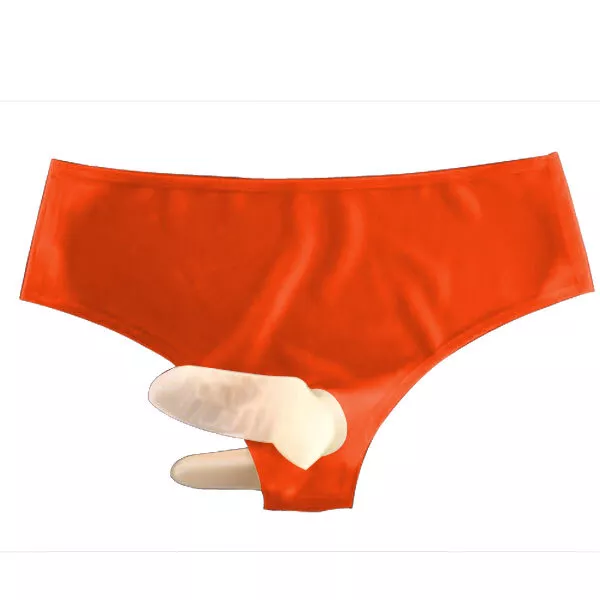 100% Latex Orange Briefs Shorts Slip Gummi Hosen Rubber Pants 0.4mm XXS-XXL