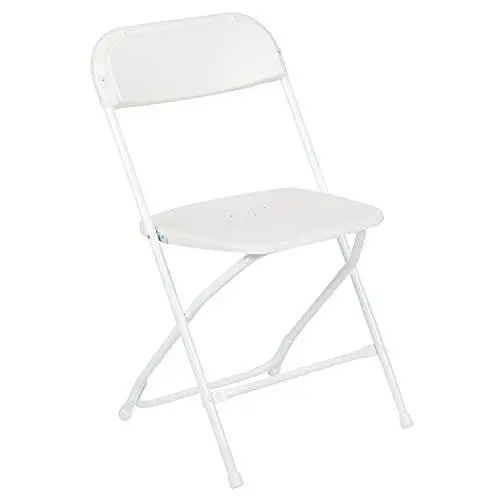 Flash Furniture Hercules Series Plastic Folding Chair - White - 650LB Weight