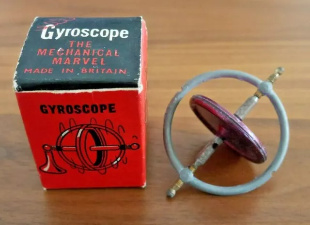 VINTAGE GYROSCOPE THE MECHANIC MARVEL SPIN TOY BOXED 1950's RARE  M849