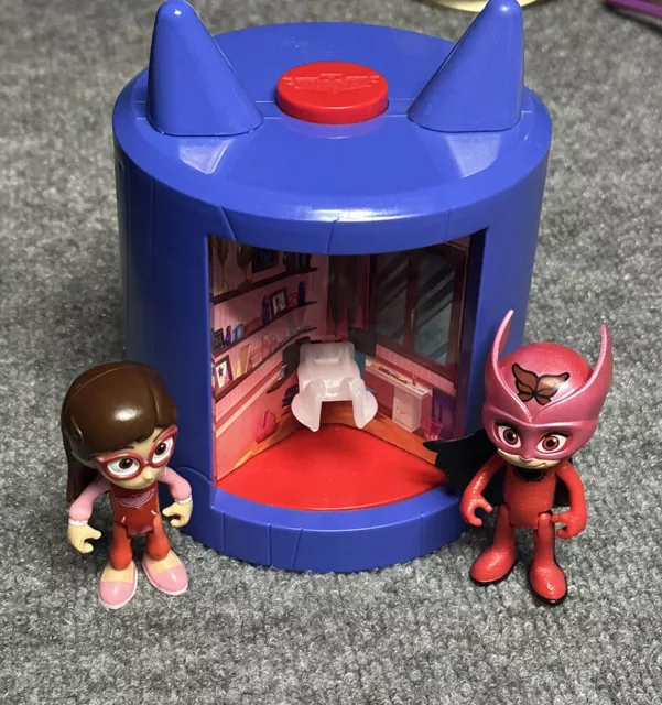 PJ Masks Transforming Figure Set Owlette Poseable Amaya Headquarters-Complete