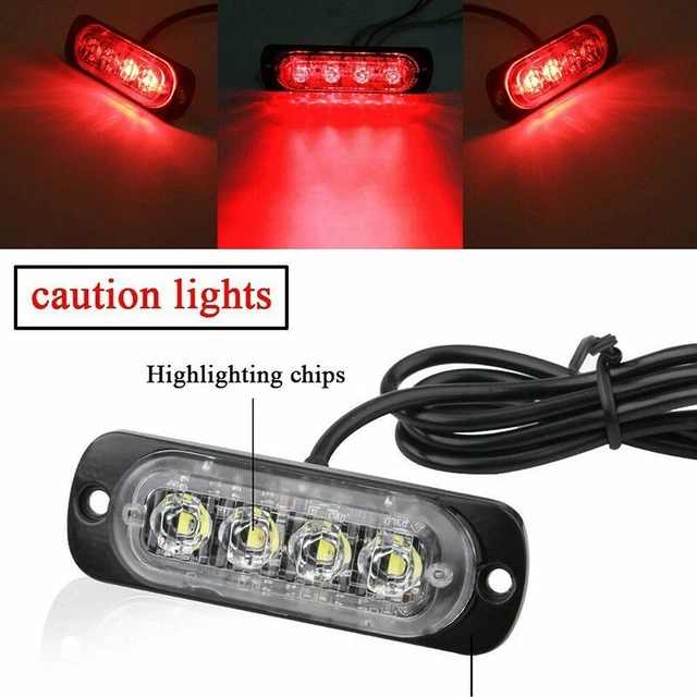 Voiture Flash Léger Universel Dc Clignotant LED Rouge Camion Moto Remorque Neuf