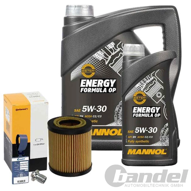 Conti Filtro Olio Set + 5L mannol Dexos 2 Adatto per Opel Astra H Signum Vectra