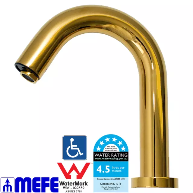 Sensor Tap - Hospital Spout 18cm, Deck Mount, Gold Chrome Plated (CAT 67910G)