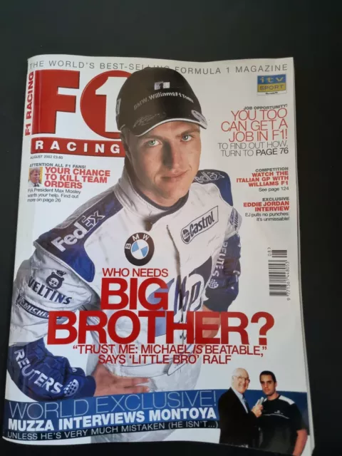 F1 Racing UK august 2002 Edition formula 1 Magazine ralf schumacher