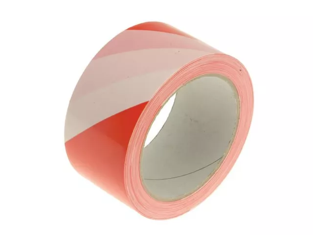 Faithfull - Hazard Warning Safety Tape 50mm x 33m Red & White -