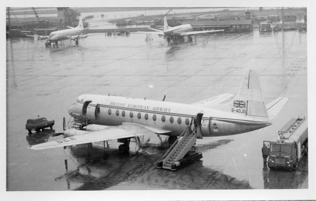 4,5 x 2,5 B&W Vintage Foto G-AOJD Vickers Viscount British European Airways BEA