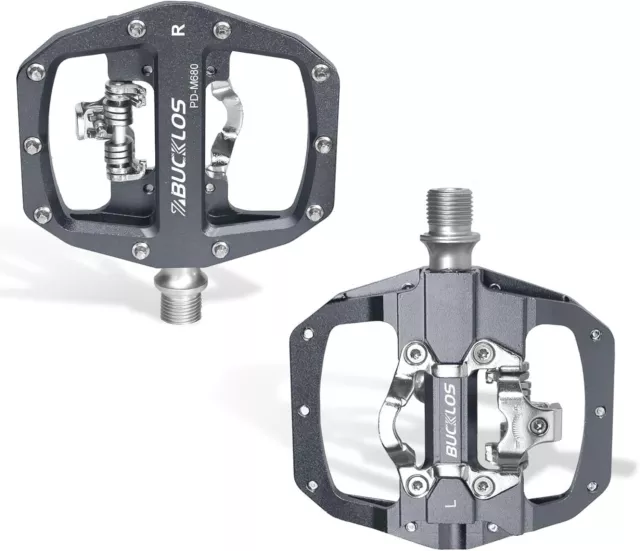 Bucklos SPD PD-M680 MTB Fahrradpedale Clip in doppelseitigen Pedalen - Rennrad Spin B