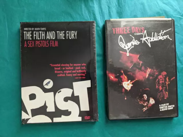 Punk Rock DVD's Jane's Addiction Three Days & Sex Pistols The Filth and The Fury