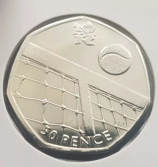 2011 Olympic Games TENNIS 50pence Coin,in Great Condition