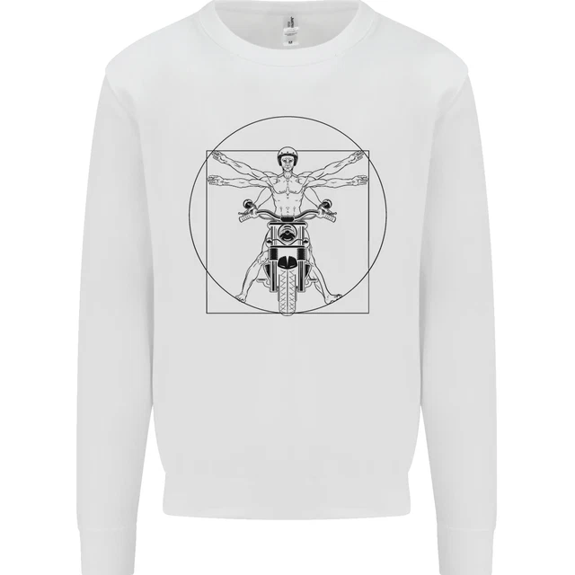 Maglione Felpa Vitruvian Biker Moto Moto Bambini