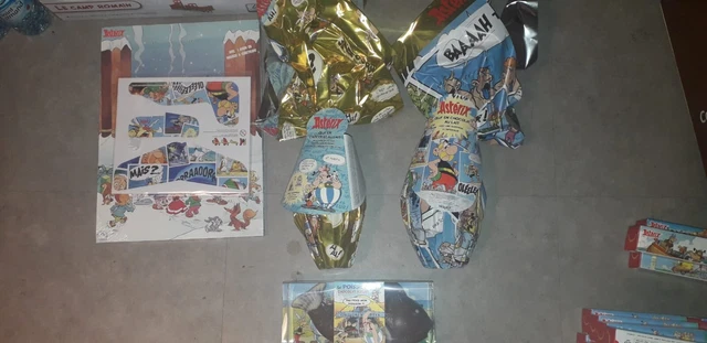 Lots ASTÉRIX 2 oeuf flamme +Calendrier chocolat + poisson chocolat NEUF