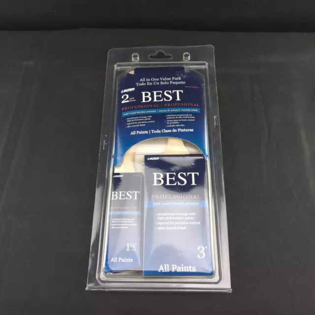 2x Pc Linzer Professional Premium "BEST" Poly Brush Set 3" & 1-1/2" Sash