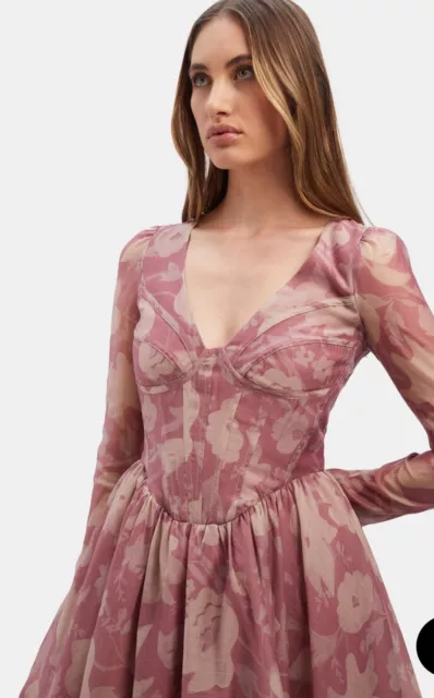 Bardot Carmen Mini Corset Dress In Dusty Rose