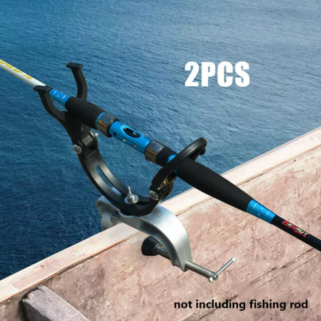 2X FISHING ROD Pole Rest Boat Dock Clamp On Grip Holder Set Heavy Duty  Universal $19.30 - PicClick