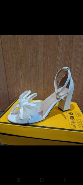 BRAND NEW IVORY bridal shoes size sandles With Bow Wedding Shoes