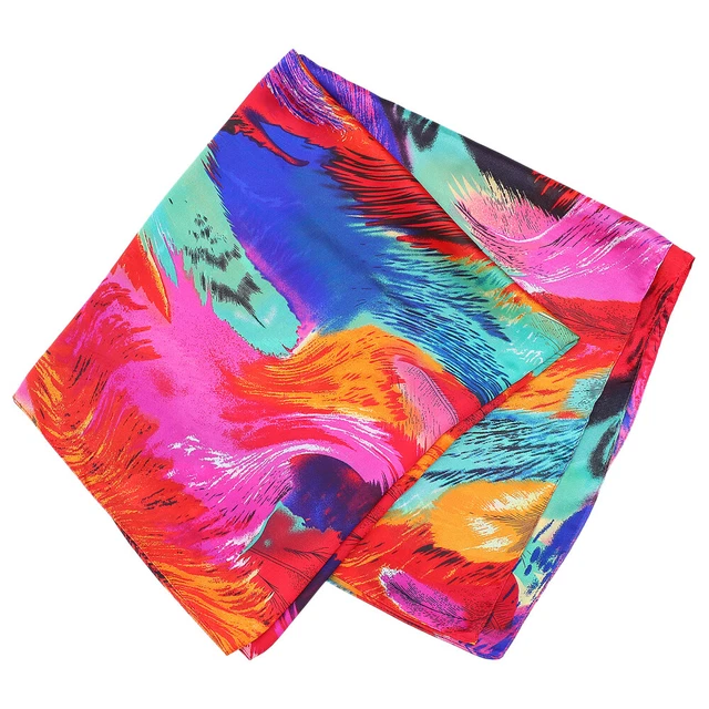 Sciarpa Per Testa In Raso Di Seta Sintetica - Bandana Elegante 90x90 Cm Unisex - Bordeaux - Foto 2