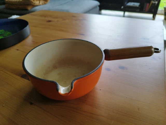 Casserole Le Creuset Fonte émaillée Orange N°14 - Bec Verseur, Vintage