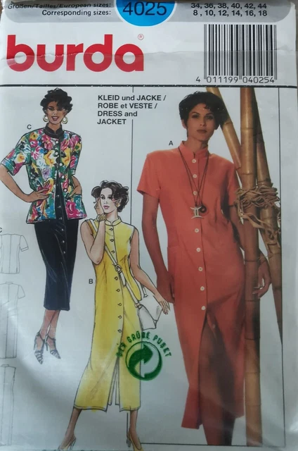 Patron De Couture Burda N°2996 - 2 Créations Robe Printemps/été, Tailles 36 à 46, Complet Non Découpé, Occasion