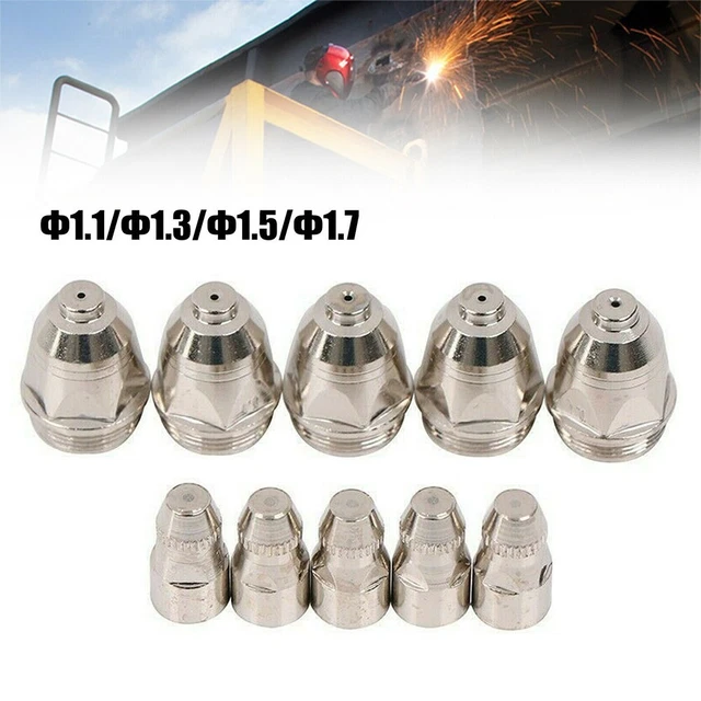 10* P-80 Plasma Cutter Consumable Torch Kit 1.1-1.7mm Nozzle Tip Electrode Set