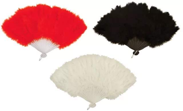 Feather Hand Fan Ladies Burlesque Fancy Dress Costume