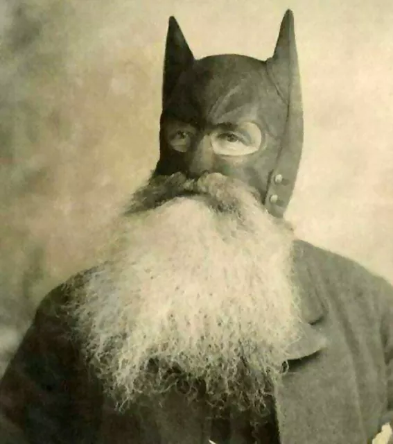Antique Halloween Masked Bearded Man Photo 1786b Oddleys Strange & Bizarre