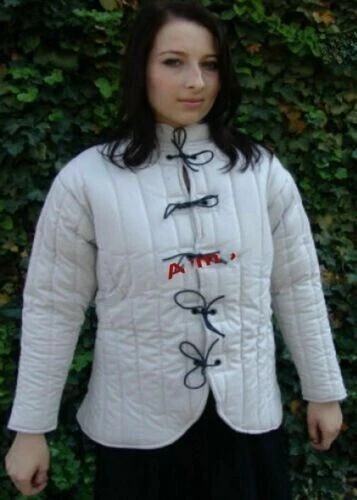 Veste Femme Viking Médiéval Gambeson Épais Rembourré Théâtre Costume...