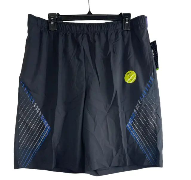 Prince Mens Stretch Woven Tennis Shorts Black & Blue XXL