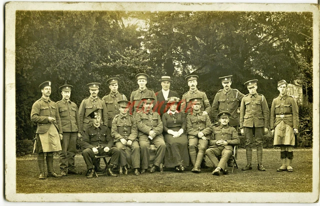 PC SIZE RP - WW1 BRITISH ARMY SOLDIERS - mixed regs. & LADY & GENT ...
