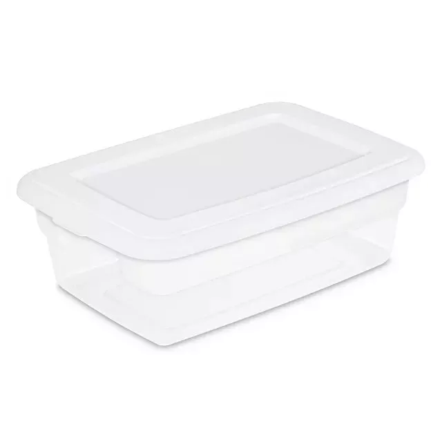1 Pack Plastic Tote Box Storage Containers 12 Qt Clear Stackable Bin With Lid✅