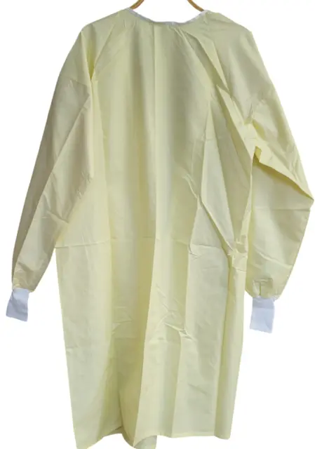 Lot of 10 Medline Blockade Reusable Isolation Gown Yellow Polyester MDT011201L