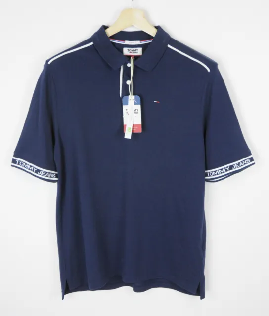 Tommy Hilfiger Jeans Relaxed Fit T-Shirt Uomo Piccolo Polo Manica Corta Blu