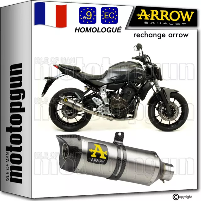 Arrow Pot Echappement Approuve Thunder Titanium C Yamaha Mt07 Mt-07 2014 14