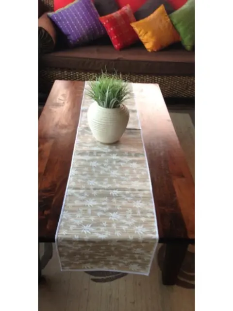 Balinese Large Coconut Fibre Table Runner Bamboo Leaf Design