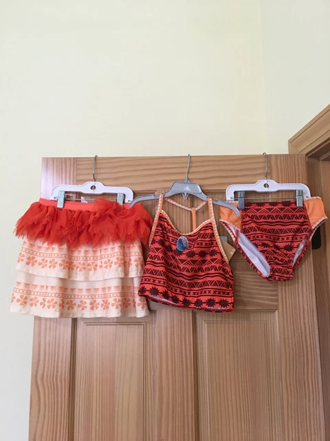New Disney Store Moana Swimsuit Deluxe 3 pc Costume 4,5/6,7/8,9/10