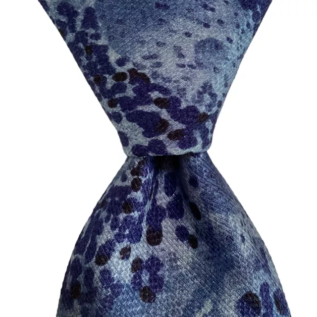 VALENTINO MENS 100% Silk Classic Necktie ITALY Designer Geometric Blue ...