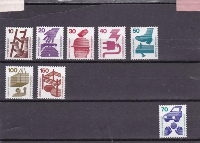 Satz Bund , 1971 , Mi.Nr. 694 - 703 , Unfallverhütung , postfrisch **