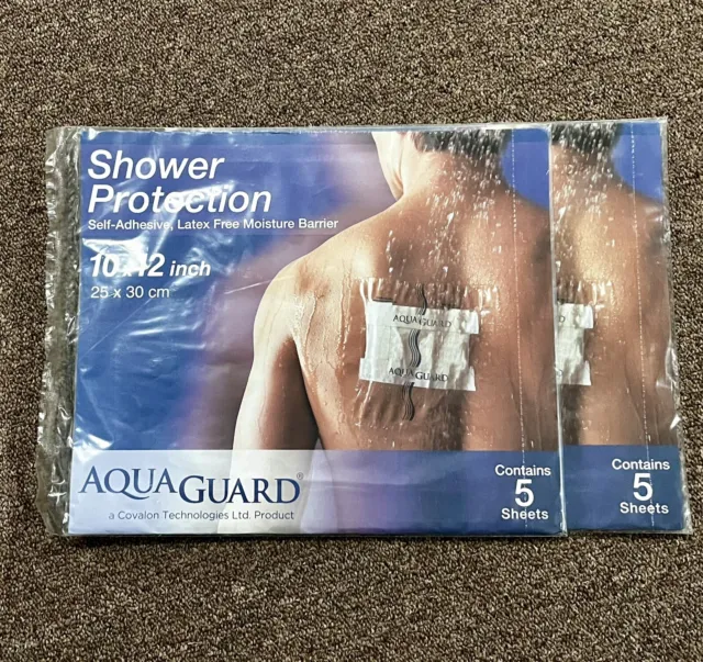 Protector de ducha de barrera contra la humedad sin látex Aqua Guard 10""x12"" NUEVO