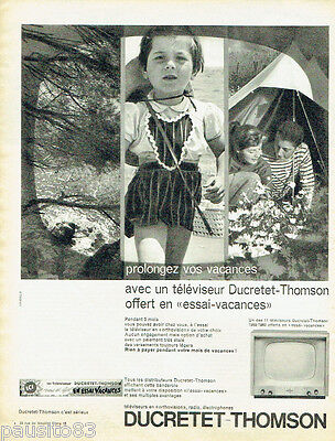 PUBLICITE ADVERTISING 016  1958  DUCRETET-THOMSON   téléviseur Orthovision 