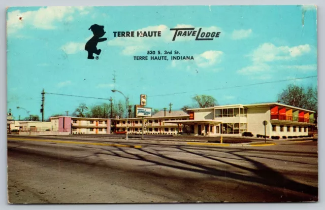 1960s Terre Haute Indiana Travelodge Motel Postcard