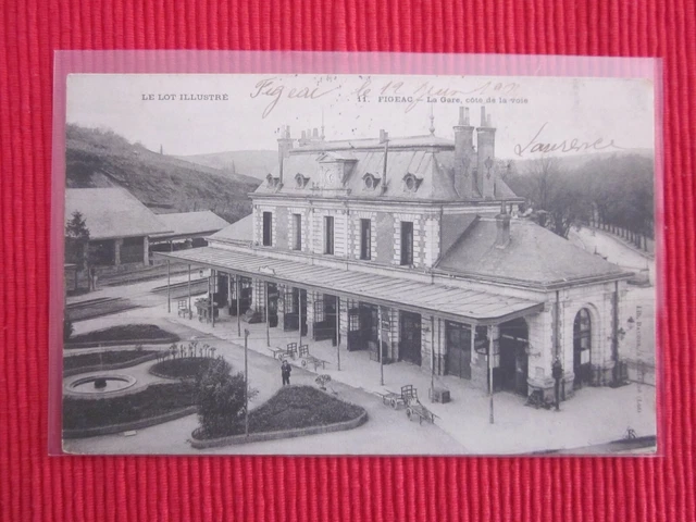 Cpa Written Stamp Figeac La Gare 46 Lot