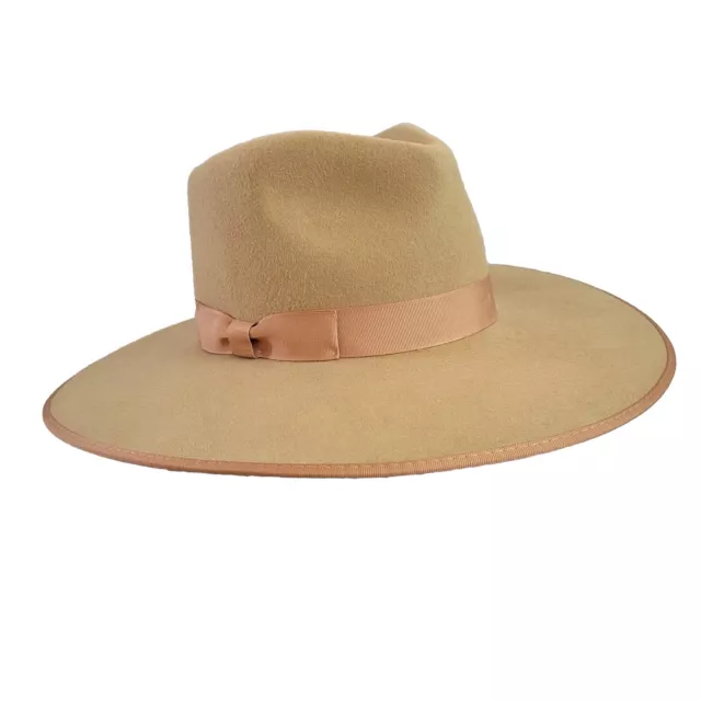 Lack of Color Teak/Beige Australian Wool Rancher Hat Fedora Western Boho Small