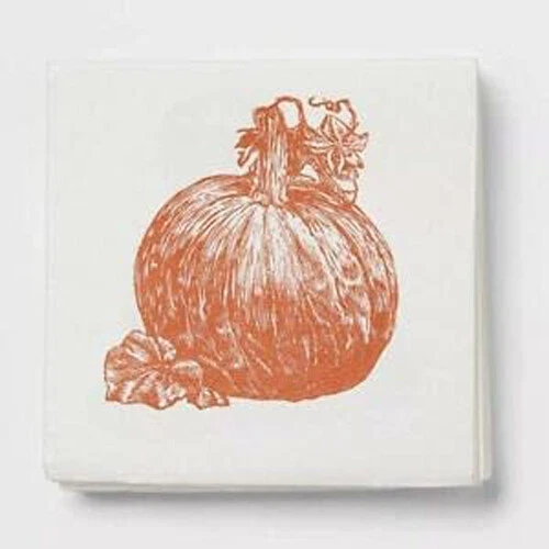 Paper Harvest Pumpkin Cocktail Napkins by Threshold Collection 20 Pack 3 PLY