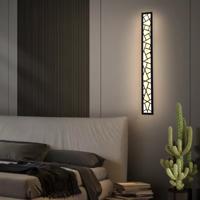 40w Moderna Luz de Pared LED Exterior Hierro Impermeable + Lámpara de Pared de Tira Larga de Acrílico