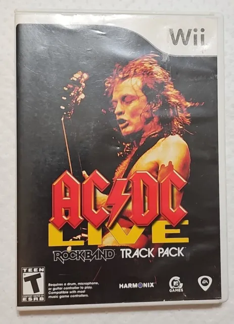 AC/DC Live Rock Band Track Pack Nintendo Wii Video Game. Tested. Free Shipping.