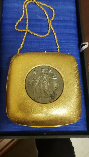 Vintage Rosenfeld Made in Italy Gold Metal Hard Case Handbag Shoulder Bag Vintage Rosenfeld Made in Italy Gold Metal Hard Case Handbag Shoulder Bag